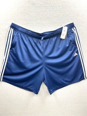 Adidas Athletic Shorts Mens Size 4XL Navy Blue White  Classic 3-Stripes Design